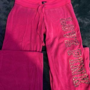 Victoria’s Secret pink track pants.